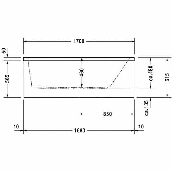 Vero ванна прямоугольная 170 см 700134000000000 в интернет-магазине «Estet Room»