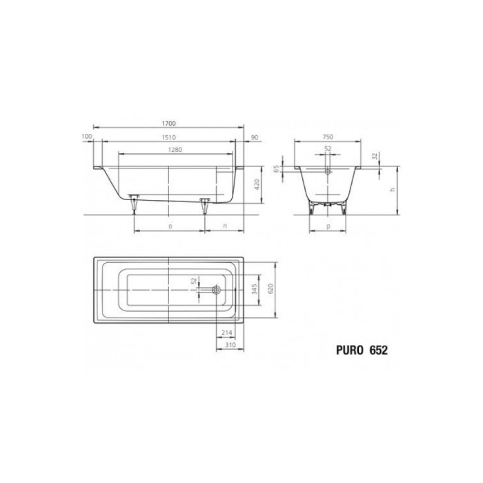 Kaldewei Puro 170x75 (256200013001) Kaldewei Puro 170x75 (256200013001)