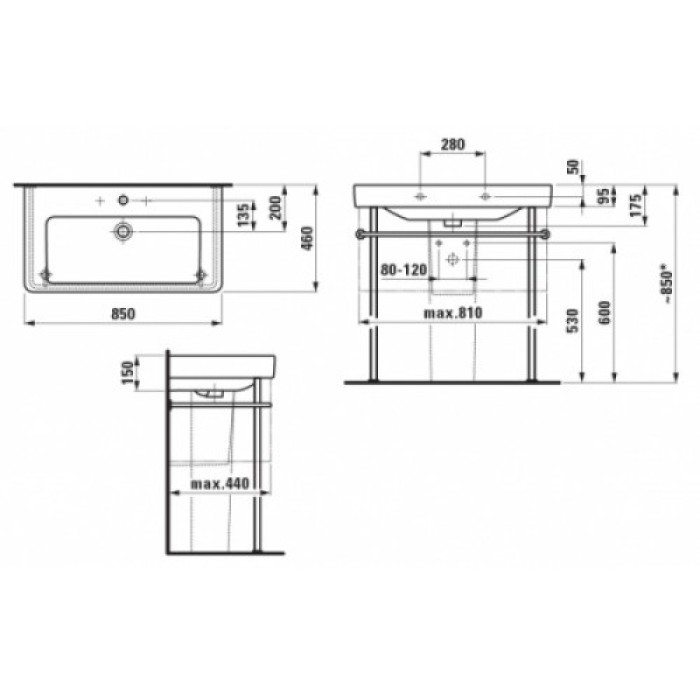 Умывальник Laufen Pro S H8139650001041
