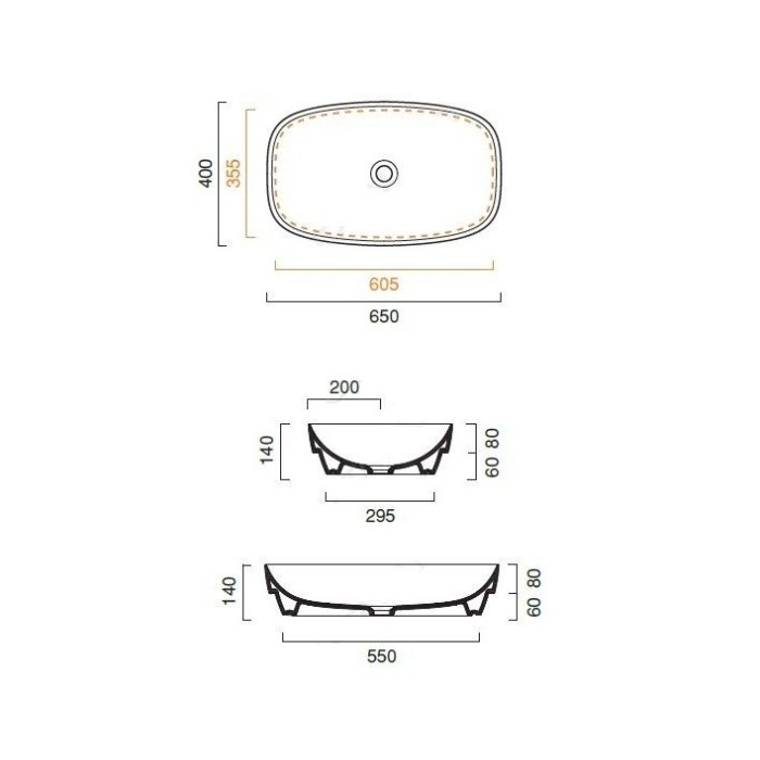 Керамическая раковина 65 см Catalano Green Lux