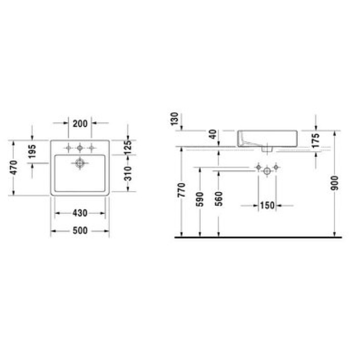 Плитка керамогранит Керамическая раковина 50 см Duravit Vero 0452500000 для пола Плитка керамогранит Керамическая раковина 50 см Duravit Vero 0452500000 для пола