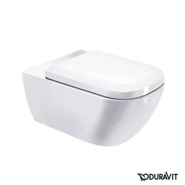 Плитка керамогранит Унитаз подвесной безободковый Duravit Rimless Happy D.2 2222090000 для пола