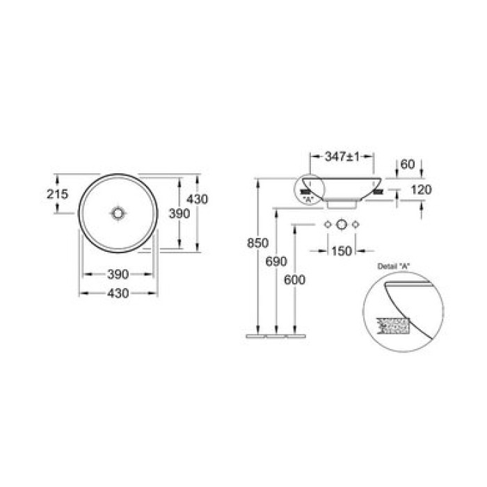 Керамическая раковина Villeroy & Boch Loop & Friends 41140101
