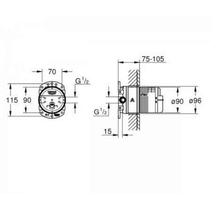 Grohe Rainshower Универсальная встроенная часть (26483000)
