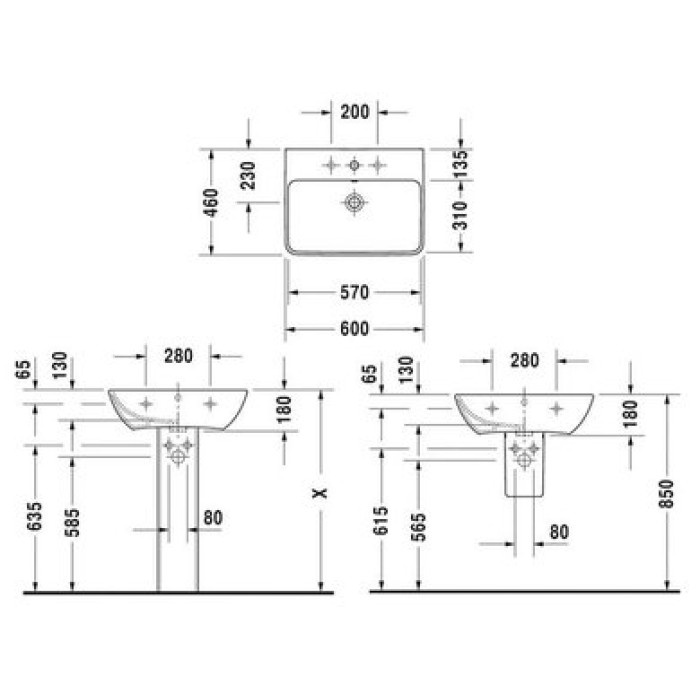 Плитка керамогранит Керамическая раковина 60 см Duravit ME by Starck 2335600000 для пола Плитка керамогранит Керамическая раковина 60 см Duravit ME by Starck 2335600000 для пола