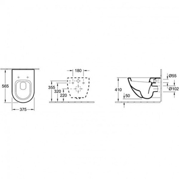 Унитаз подвесной Villeroy & Boch Subway (66001001) без сиденья
