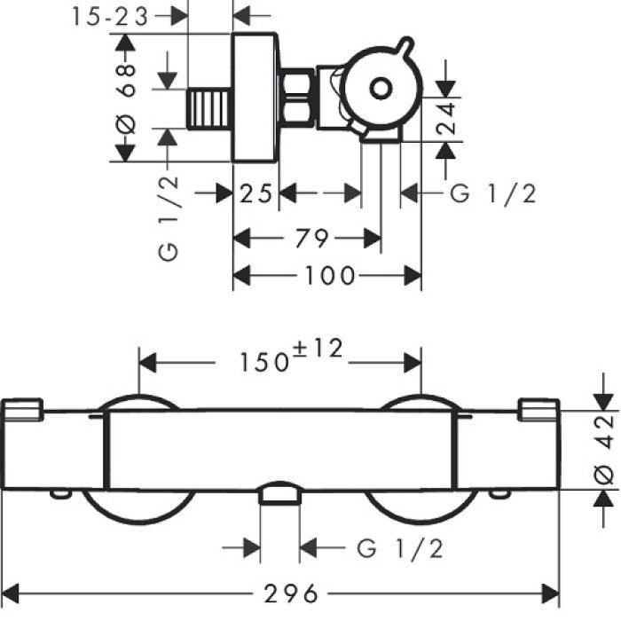 Термостат для душа Hansgrohe Ecostat 13211000 Термостат для душа Hansgrohe Ecostat 13211000