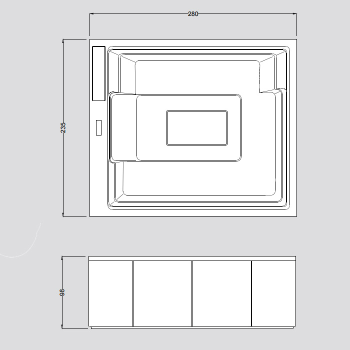 Gruppo Treesse Muse Минибассейн 280x235x98 см отдельностоящий