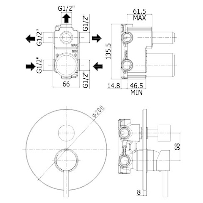 Смеситель Paffoni Birillo BI019CR Смеситель Paffoni Birillo BI019CR