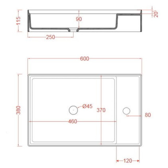 Керамическая раковина 60 см Artceram Scalino, cement arabica (SCL003 25;00)