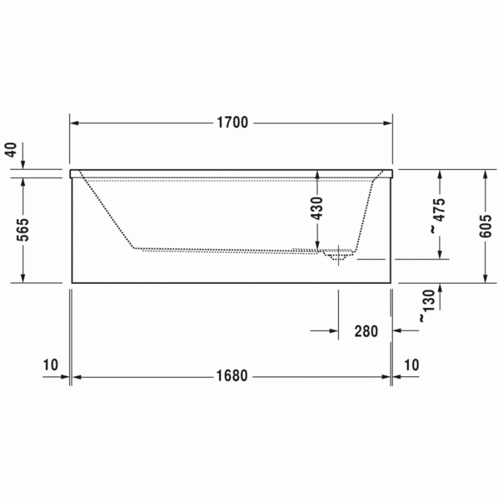2nd floor ванна прямоугольная 170 см 700080000000000 в интернет-магазине «Estet Room»