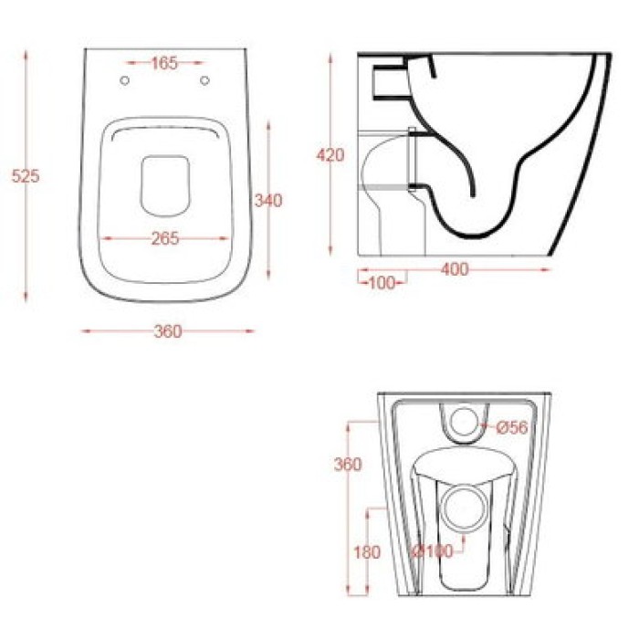 Напольный унитаз безободковый Artceram A16 (ASV004 01;86) white glossy/cementina