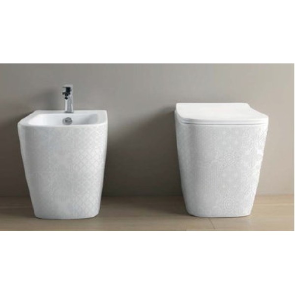 Напольный унитаз безободковый Artceram A16 (ASV004 01;86) white glossy/cementina