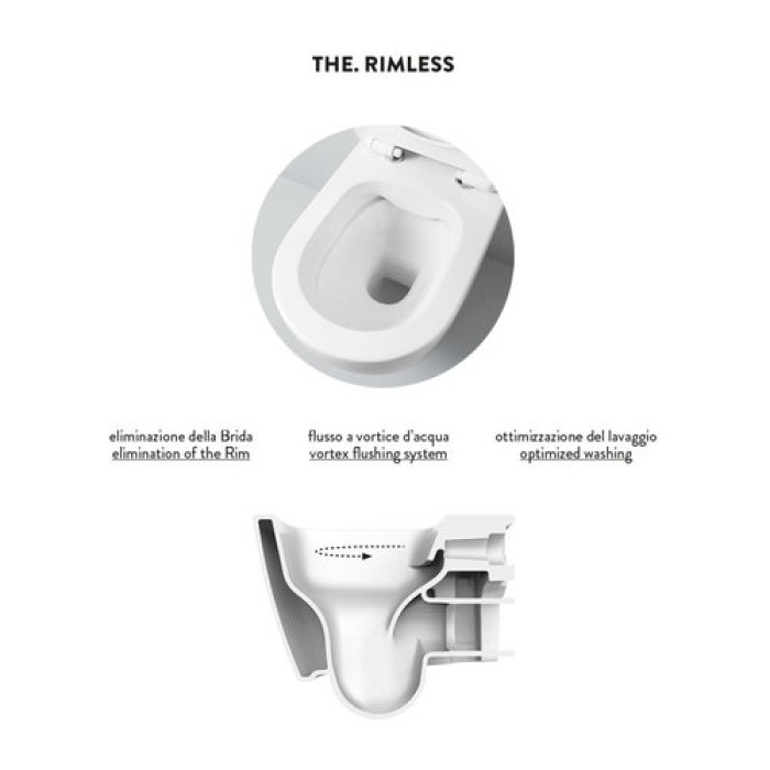 Напольный унитаз безободковый Artceram A16 (ASV004 01;86) white glossy/cementina