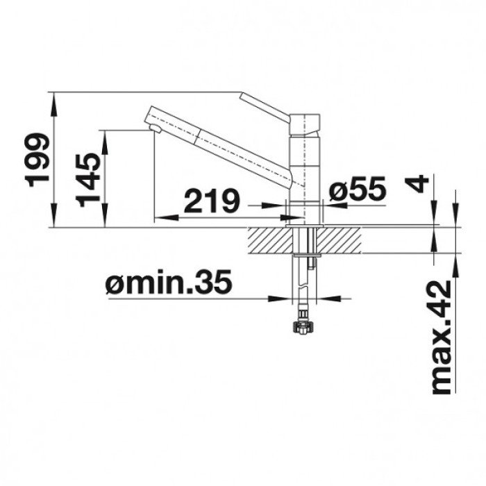 Смеситель кухонный Blanco KANO белый/хром 525030