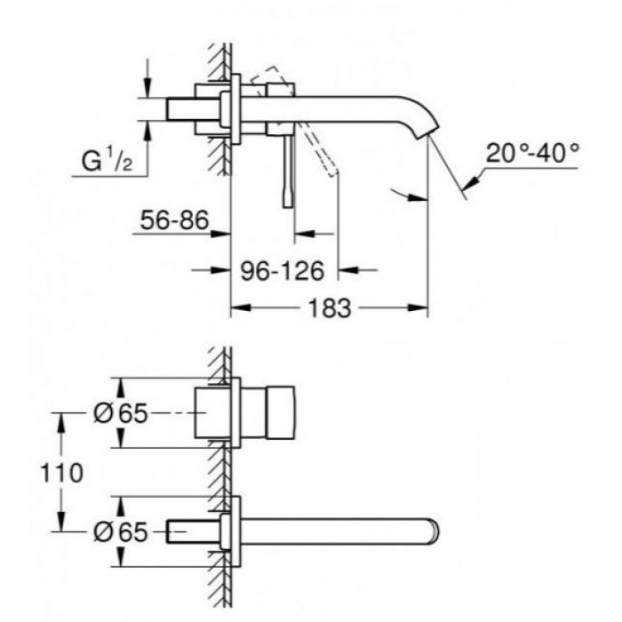 Grohe Essence Смеситель для раковины на два отверстия M-Size (19408DL1)
