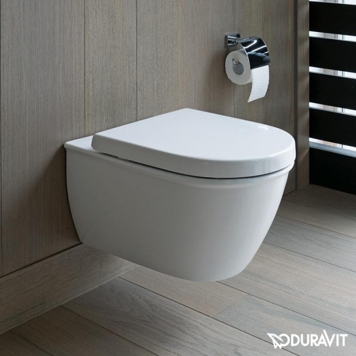 Плитка керамогранит Подвесной безободковый унитаз Duravit Rimless Darling New 2563090000 для пола