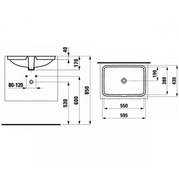 Раковина под столешницу Laufen Pro S H8119630001091