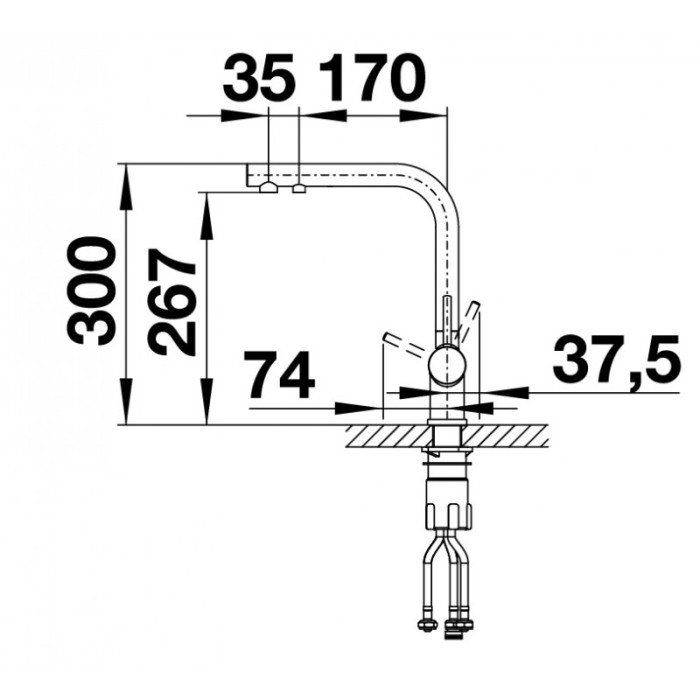 Смеситель кухонный Blanco FONTAS II SILGRANIT антрацит 523130