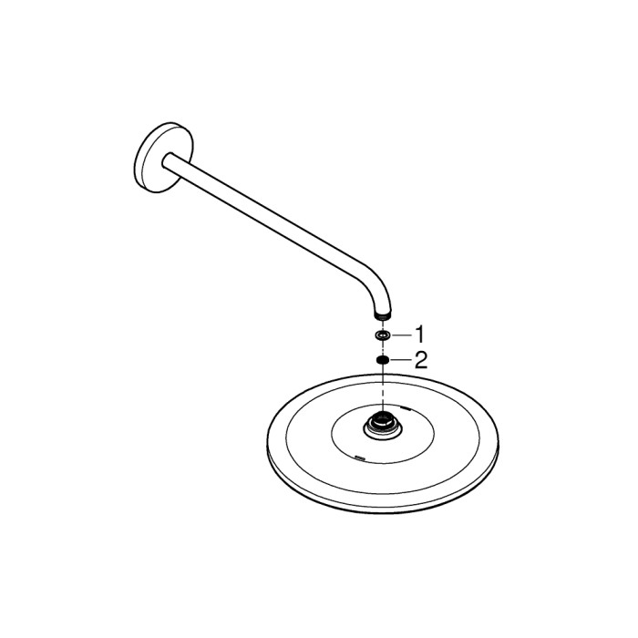Плитка керамогранит Grohe Rainshower 310 Mono Верхний душ с душевым кронштейном 26558000 для пола