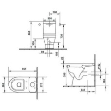 Плитка керамогранит Унитаз-компакт Duravit Starck 3 0128090000 для пола