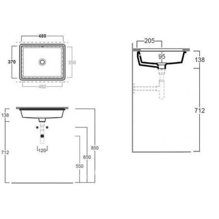 Керамическая раковина 48 см Simas Top-Lavabi S 59