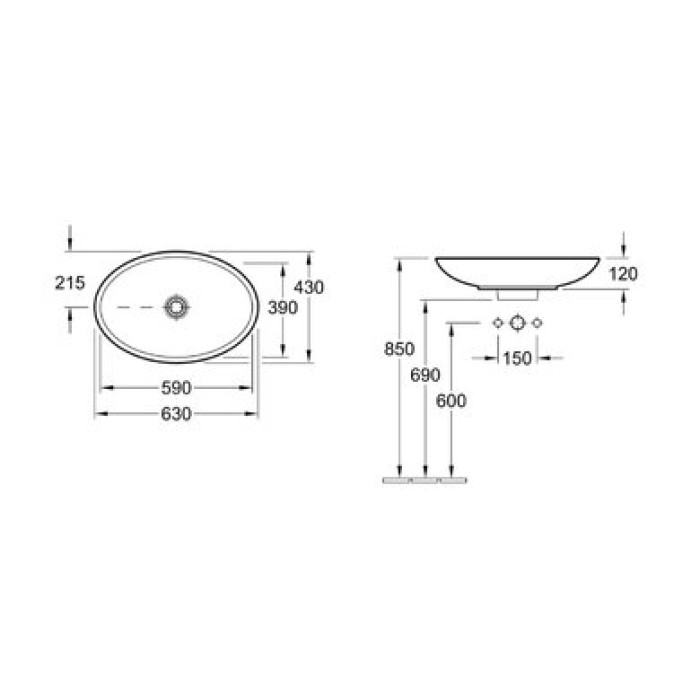 Керамическая раковина Villeroy & Boch Loop & Friends CeramicPlus 515110R1