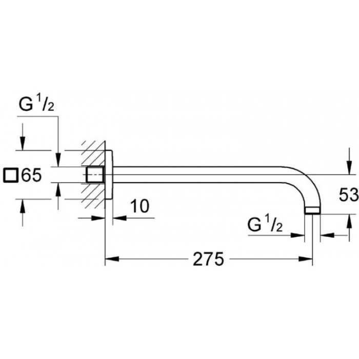 Плитка керамогранит Grohe Rainshower Душевой кронштейн 275 мм (27488000) для пола