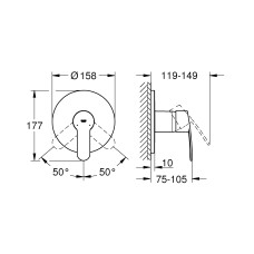 Grohe Eurostyle Cosmopolitan Смеситель однорычажный для душа, скрытого монтажа (24051002)