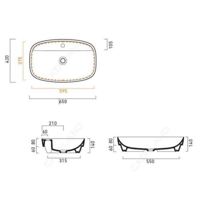 Керамическая раковина 60 см Catalano Green Lux