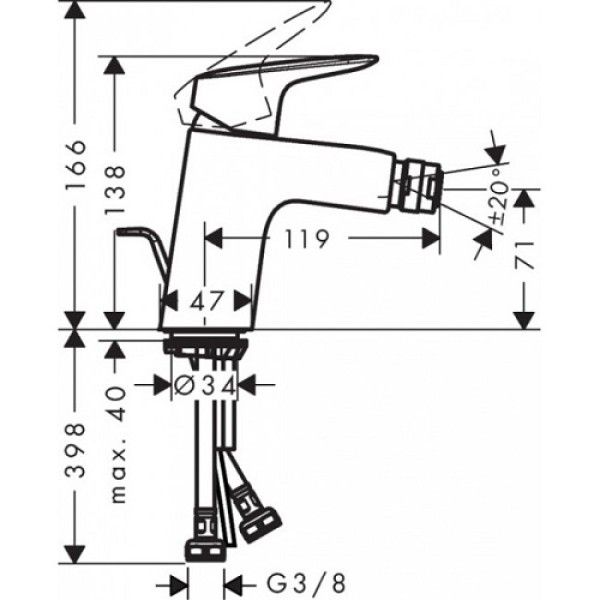 Смеситель для биде Hansgrohe Logis 70 71204000