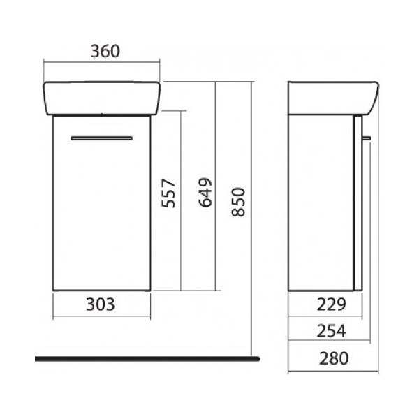 Тумба Kolo Nova Pro M39007000 с умывальником 36 см