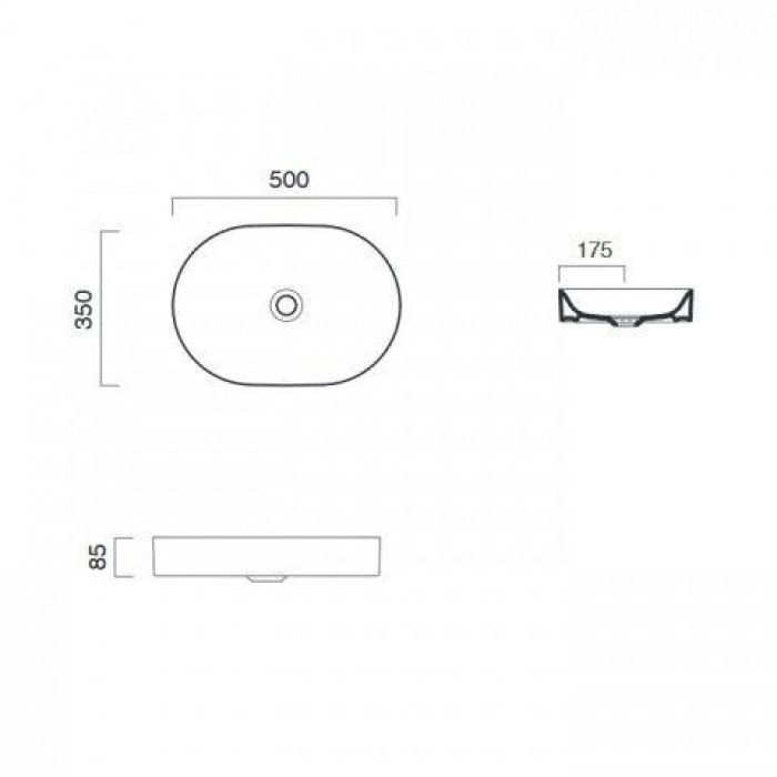 Керамическая раковина 50 см Catalano Horizon, bianco lucido