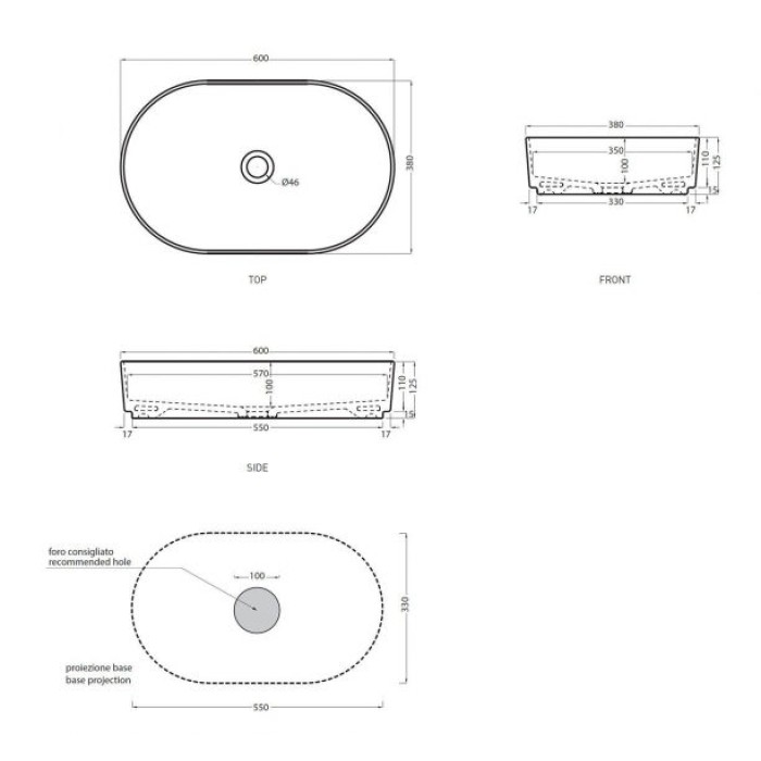 Раковина накладная 60 см Cielo Shui Comfort Раковина накладная 60 см Cielo Shui Comfort