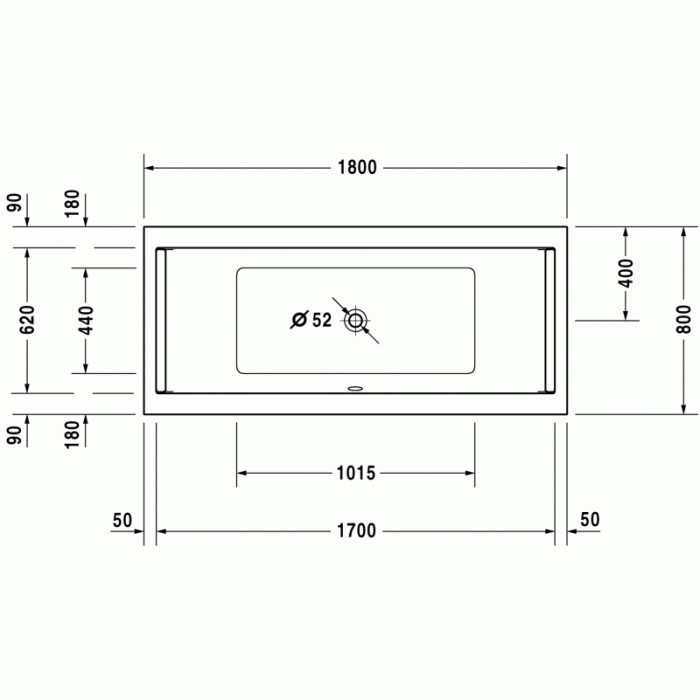 Starck ванна прямоугольная 180 см 700338000000000 в интернет-магазине «Estet Room»