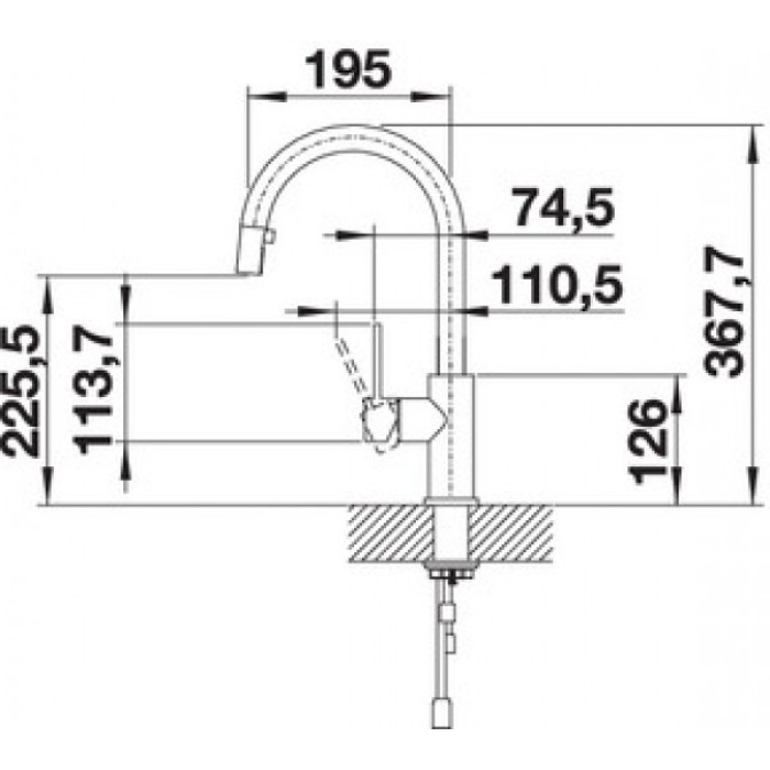Смеситель кухонный Blanco CANDOR-S нержавеющая сталь 523121