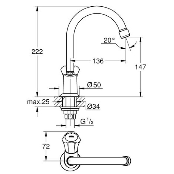 Смеситель для раковины Grohe Costa L 20393001