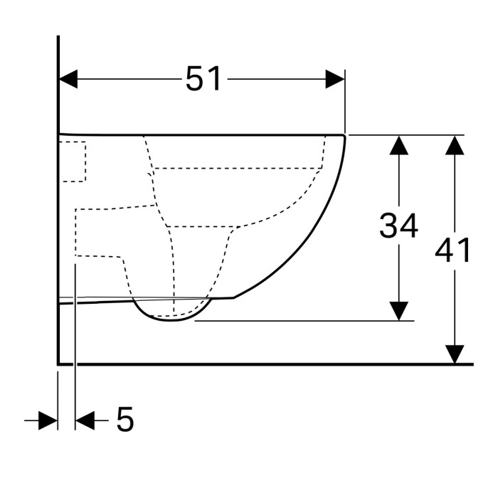 500.600.01.2 Geberit Acanto Унитаз подвесной Rimfree, скрытые крепления, белый