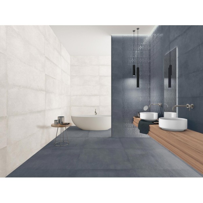 Плитка IBERO Cromat One DECOR POSITIVE NAVY REC-BIS 12×1200×400 под бетон