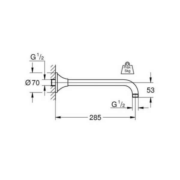 Держатель верхнего душа Grohe Grandera (27986000)