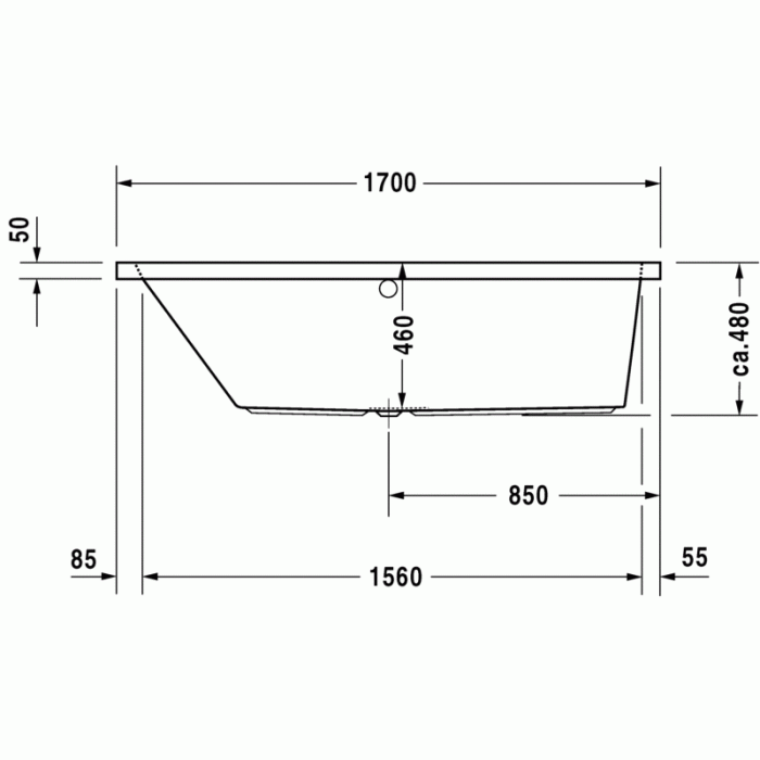 Vero ванна прямоугольная 170 см 700131000000000 в интернет-магазине «Estet Room»
