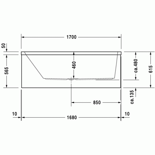 Vero ванна прямоугольная 170 см 700131000000000 в интернет-магазине «Estet Room»