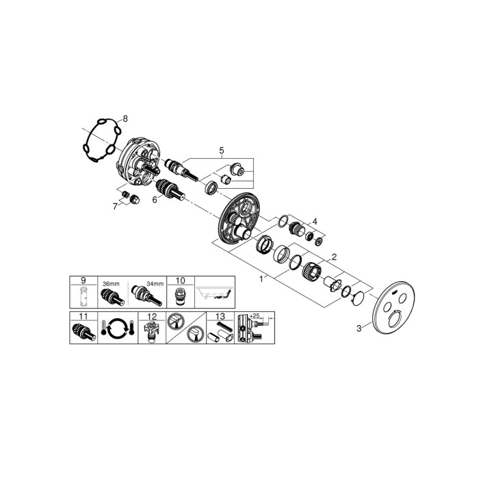 Плитка керамогранит Grohe Grohtherm SmartControl душевая система 34615SC0 для пола