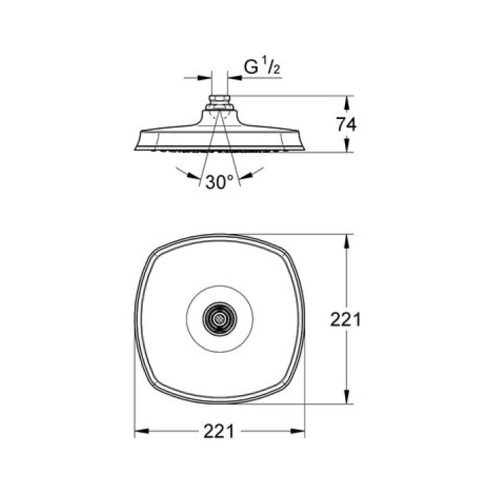 Верхний душ Grohe Grandera 210 27974000