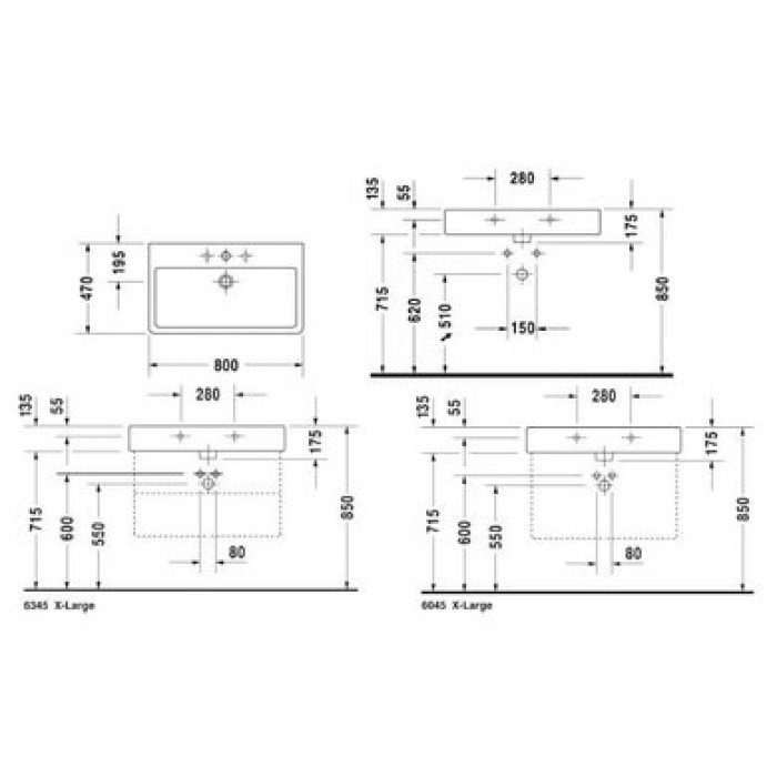 Плитка керамогранит Керамическая раковина 80 см Duravit Vero, белая 0454800027 для пола