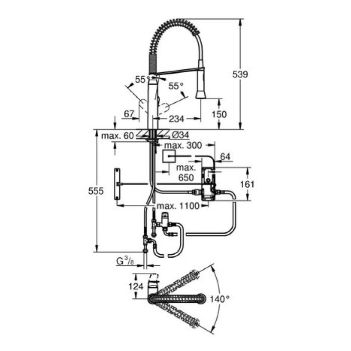 Сенсорный смеситель для раковины GROHE K7 Foot Control 30312000