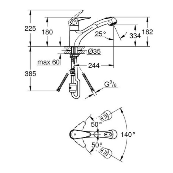 Смеситель для кухни Grohe Eurodisc 32257001