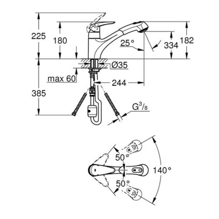 Смеситель для кухни Grohe Eurodisc 32257001