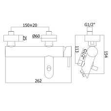 Смеситель для ванны Paffoni Light (LIG022NO)