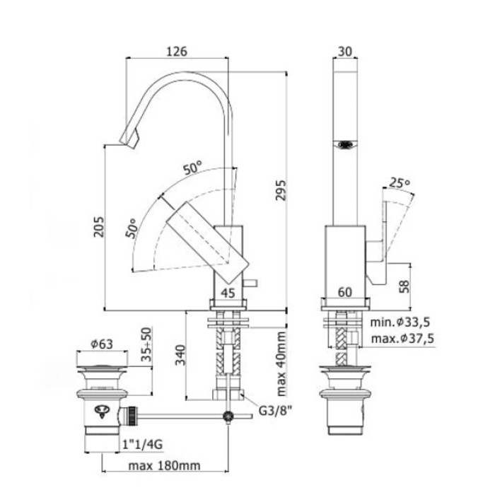 Смеситель для раковины Paffoni Elle (EL877CR) Смеситель для раковины Paffoni Elle (EL877CR)
